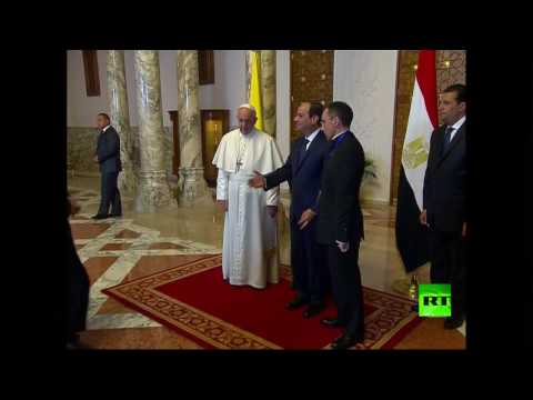 شاهد الرئيس السيسي يستقبل بابا الفاتيكان في قصر الاتحادية