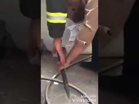 بالفيديو لحظة إنقاذ رأس قطة علقت في خزان مياه في السعودية