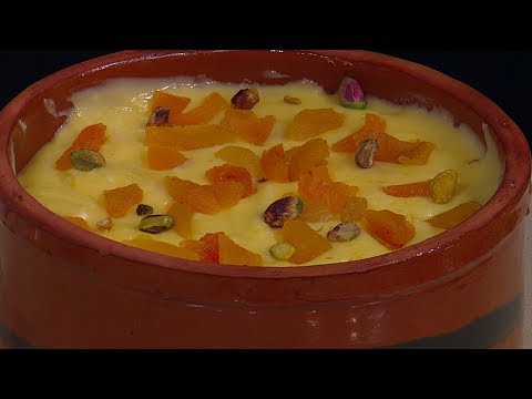 طريقة إعداد كاسترد بالمشمشية بالكنافة