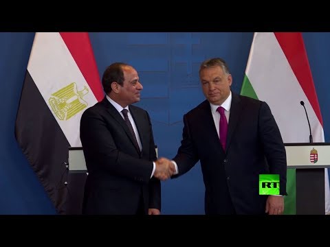 شاهد الرئيس المصري عبدالفتاح السيسي يلتقي مع نظيره الهنغاري
