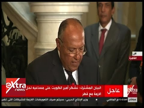 شاهد البيان المشترك لوزراء خارجية مصر والسعودية والإمارات والبحرين