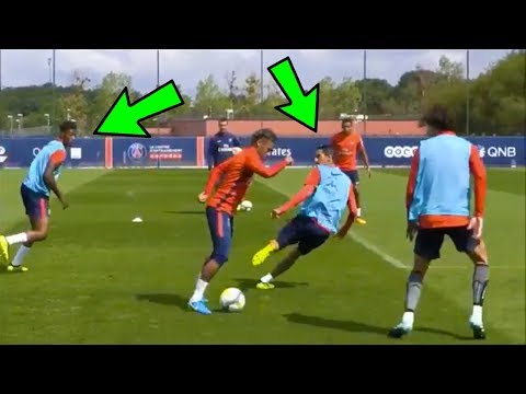 شاهد نيمار يستعرض مهارته الكروية على لاعبي سان جيرمان