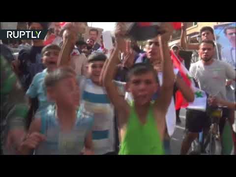 احتفالات أهالي دير الزور بفك الحصار