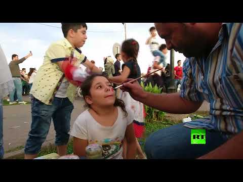 شاهد احتفالات عارمة تعم دمشق بعد تعادل سوريا مع أستراليا