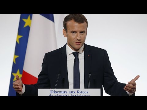 بالفيديو  الرئيس الفرنسي يعلن إنشاء شرطة محلية للأمن اليومي