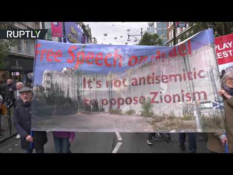 شاهد آلاف الأشخاص يتظاهرون ضد وعد بلفور وسط لندن