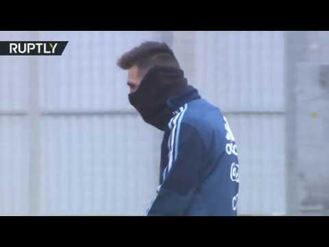 شاهد ميسي في موسكو استعدادا لمواجهة افتتاح المونديال