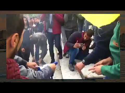 شاهد متظاهرون غاضبون يحرقون العلم الأميركي في قطاع غزة