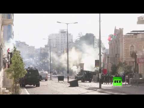 شاهد مواجهات بين الفلسطينيين والجيش الإسرائيلي