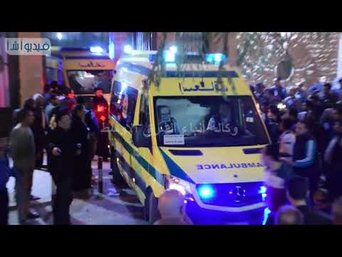 شاهد لحظة خروج جثامين ضحايا هجوم كنيسة مارمينا في حلوان