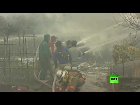 شاهد  تحطّم مروحية عسكرية من طراز أباتشي في اليابان