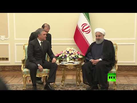 حسن روحاني يستقبل رئيس مجلس الدوما الروسي فياتشيسلاف فولودين