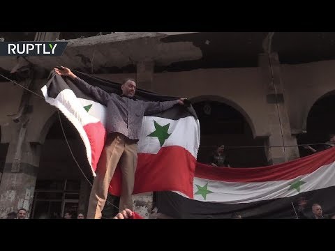 شاهد فرحة سكان دوما بعد تحريرها