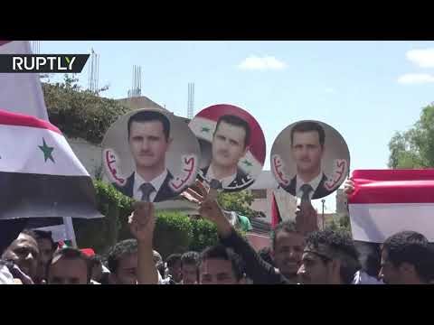 شاهد صنعاء تقيم مظاهرات تأييدًا لسورية