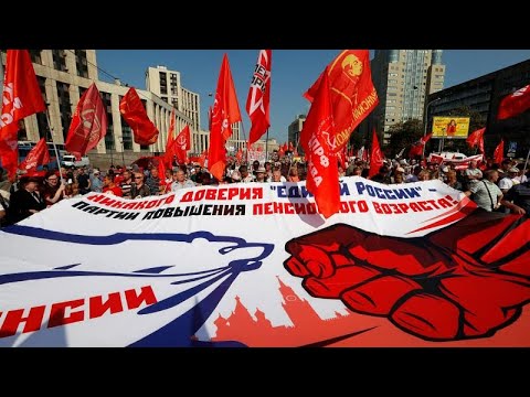 شاهدمظاهرات واسعة في روسيا ضد قانون التقاعد الجديد