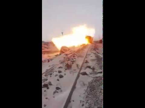 انفجار شاحنة محملة بالسبائك الحديدية