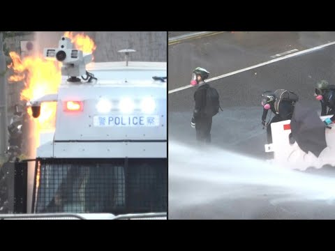 شاهد اندلاع أعمال عنف جديدة في هونع كونغ وسط استخدام للغاز المسيّل للدموع