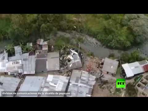 شاهد مقتل 7 أشخاص وجرح 3 بتحطم طائرة صغيرة في كولومبيا