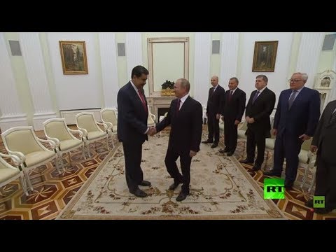 شاهد فلاديمير بوتين يلتقي نيكولاس مادورو في الكرملين