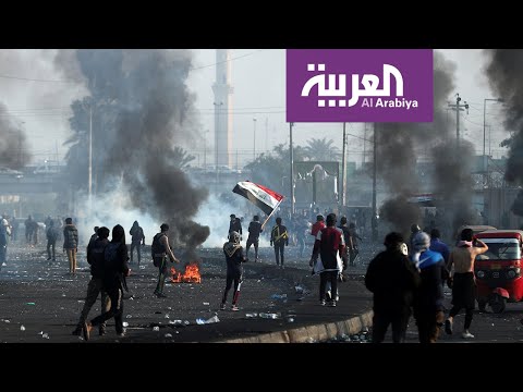 شاهد الأمن العراقي يستخدم قنابل فتاكة ضد المحتجين
