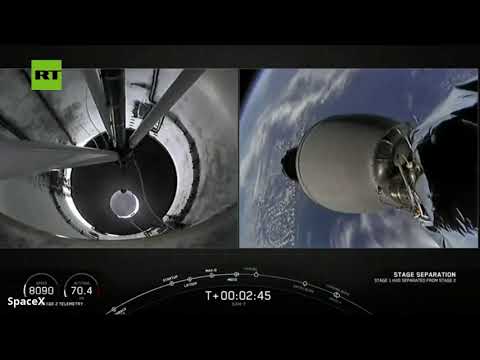 شاهد سبيس إكس تطلق بنجاح صاروخا يحمل قمر اتصالات جديد