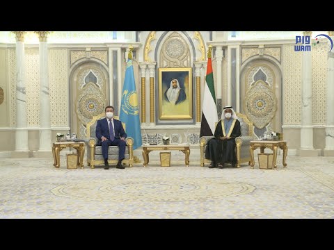 شاهد محمد بن راشد يستقبل رئيس وزراء كازاخستان