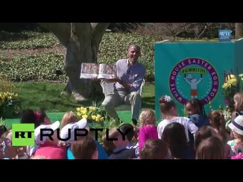 شاهدالنحل يسرق إهتمام الأطفال من أوباما