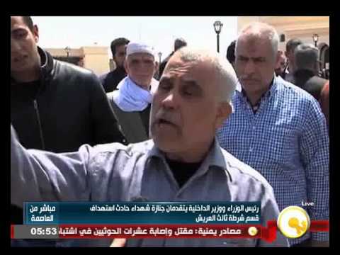 شاهد رئيس الوزراء يتقدم جنازة شهداء حادث العريش