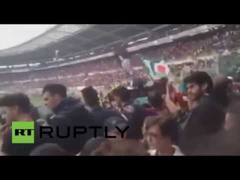 بالفيديو لحظة انفجار على مدرجات ملعب أولمبيك دي تورين