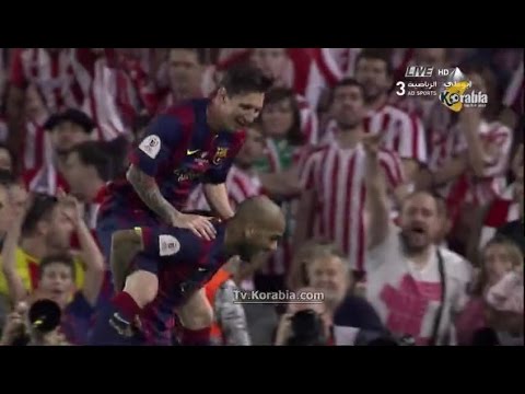 برشلونة يتلاعب بـأتلتيك بلباو ويتوج بالثنائية في نهائي الكأس