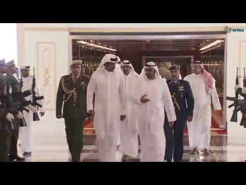 شاهد الشيخ محمد بن زايد يستقبل أمير قطر