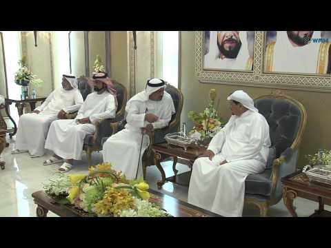 شاهد حاكم عجمان وولي عهده يتقبلان تهاني بن خليفة