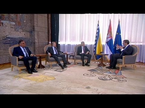 بالفيديو وفد رئاسي بوسني صل إلى صربيا