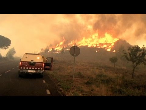 شاهد صعوبة في السيطرة على حرائق غابات قريبة من برشلونة