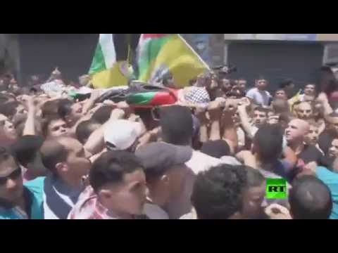 بالفيديو مراسم تشييع الشاب الفلسطيني محمد أبو لطيفة
