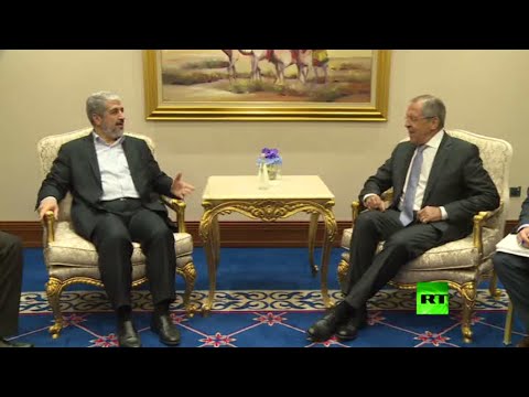 بالفيديو لقاء بين سيرغي لافروف وخالد مشعل