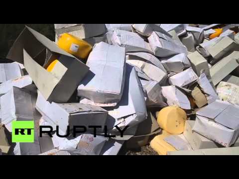 شاهد روسيا تتلف أطنانا من المنتجات الغذائية الغربية المحظورة