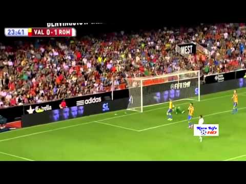 هدف ولمسات محمد صلاح فى أول مباراة له مع روما أمام فالنسيا