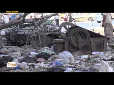 شاهد سقوط شهداء وجرحى في غارة جوية للحكومةشاهد سقوط شهداء وجرحى في غارة جوية للحكومة