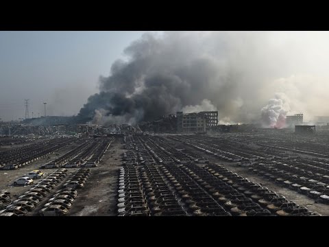 شاهد موقع انفجار مستودع للمتفجرات في الصين