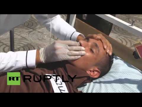 شاهد إطعام قسري وهمي في غزة تضامنا مع علان