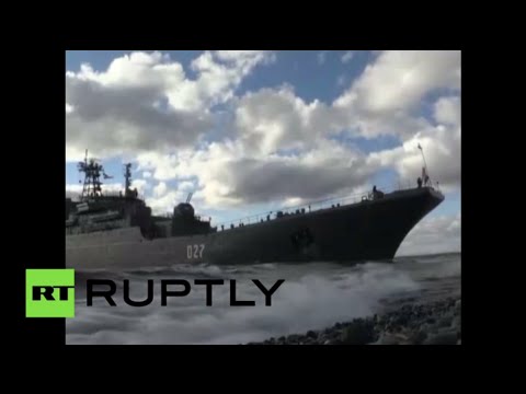 شاهد تدريبات بحرية روسية غير مسبوقة نقلتها فضائية روسيا اليوم