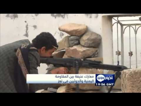 شاهد معارك عنيفة في المدخل الغربي لمدينة تعز القريب من مقر اللواء 35