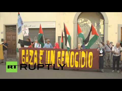 النشطاء الإيطاليون المؤيدون لفلسطين يتظاهرون ضد زيارة نتنياهو لمدينة فلورنسا