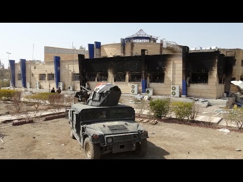 شاهد راجمات ومدفعية التحالف الدولي في المعارك ضد داعش في الأنبار