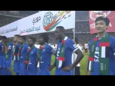 دخول لاعبي الاتحاد والهلال والاحتفال باليوم الوطني