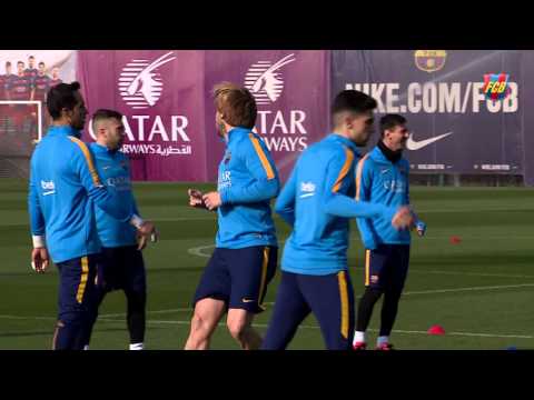 آخر تدريب لبرشلونة فى 2015