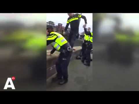 بالفيديو لاجئ سوري يغامر بحياته