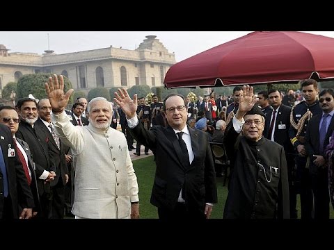 شاهد الرئيس الفرنسي فرنسوا هولاند يختتم زيارته للهند