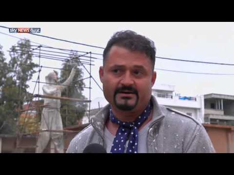 شاهد تمثال يخلد المقاتلات الكرديات في كوباني